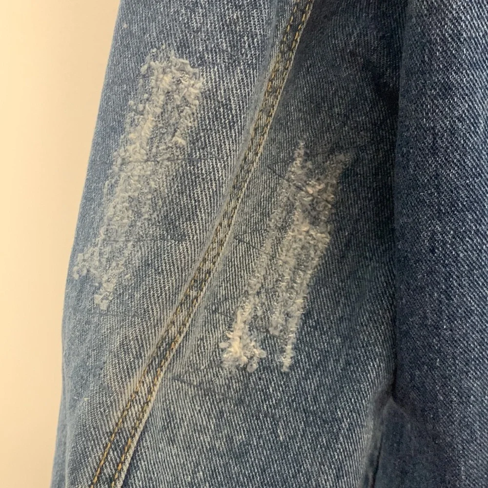 Forever 21 Men Blue Denim Distressed Jacket - Medium - Picture 6 of 11